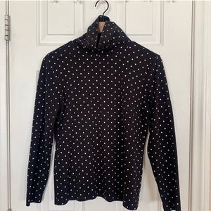 Polka dot turtleneck women’s long sleeve top